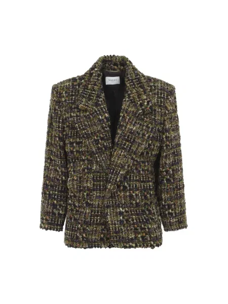 Marynarka Saint Laurent tweedowa zielona