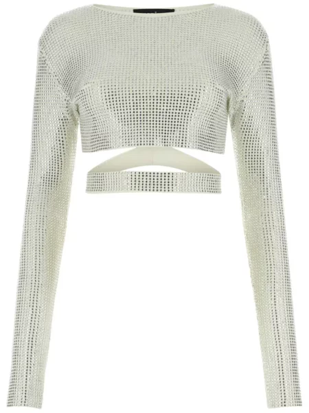 Bluză Andreadamo de cristal alb