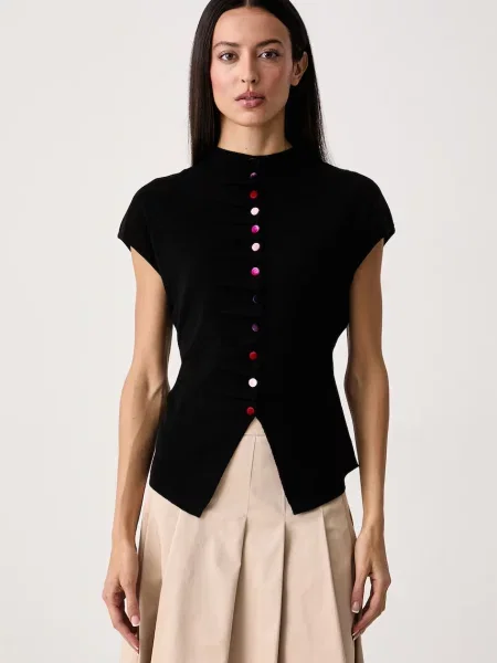 Lola Casademunt cardigan pentru femei cu amestec de lână negru