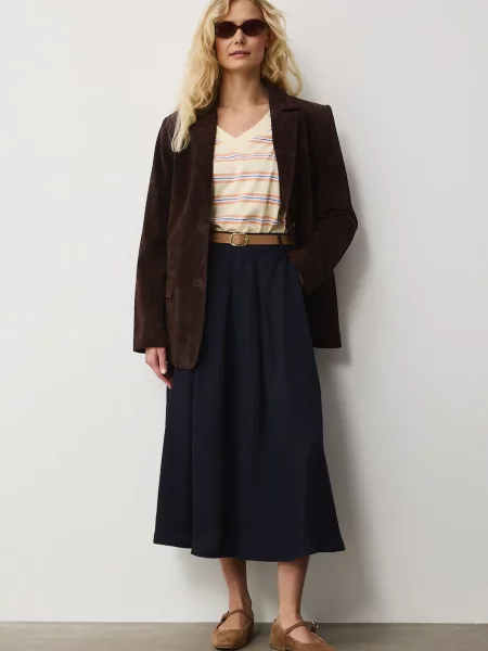 Medicine fustă plisată din lyocell