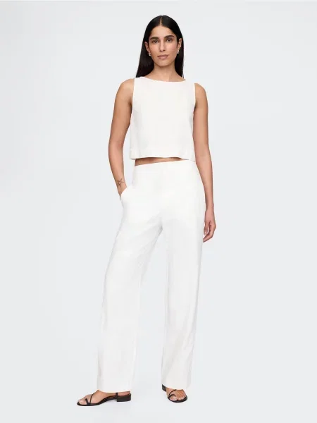 Pantaloni Gap de in alb