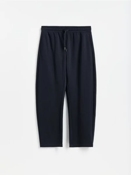 Reserved Pantaloni barrel cu cordon de legat bleumarin