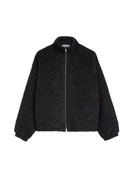 Kurtka Jil Sander wełniana ze stójką czarna