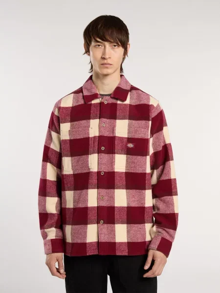 Сорочка Dickies червоний/білий поліестер/вовна біла