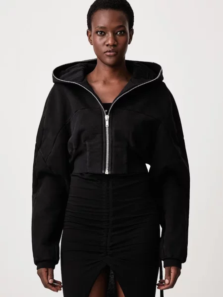Rick Owens DRKSHDW Collage Gimp hanorac cu și glugă din pentru femei