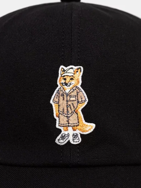 Maison Kitsuné Dressed Fox czapka baseballowa czarna