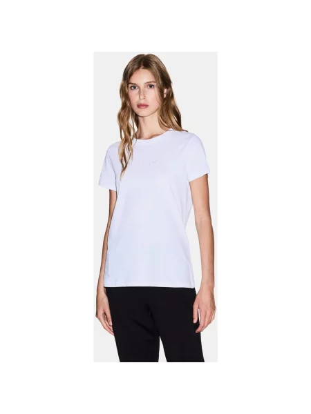 Koszulka z krótkim rękawem Armani Exchange Embroidered Logo Signature XS biały