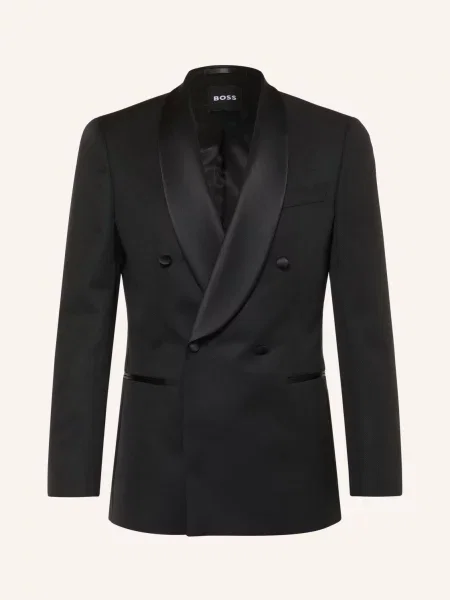 Boss Smokingové Sako Huge Slim Fit black černé