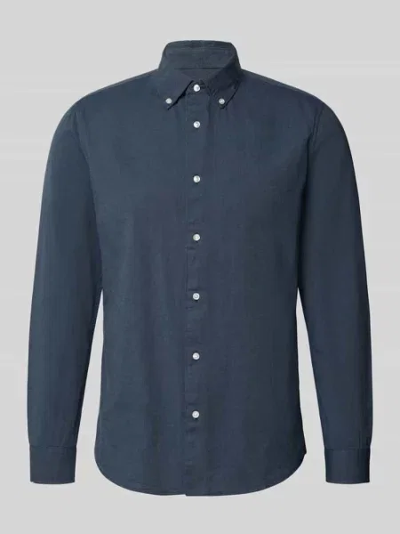 Koszula casualowa o kroju slim fit z czystej bawełny Mcneal granatowa