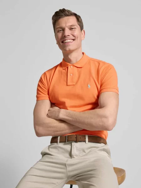 Koszulka polo Polo Ralph Lauren z logo pomarańczowa