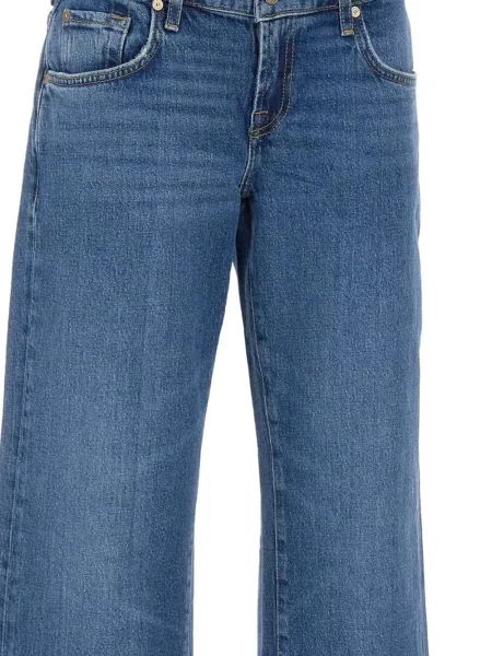 Blugi drepți 7 For All Mankind cu 5 buzunare albastru