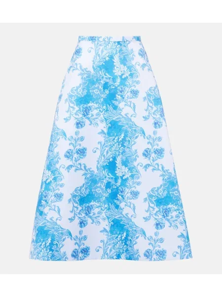 Maksi tafta spódnica maxi Emilia Wickstead w kwiatki biała
