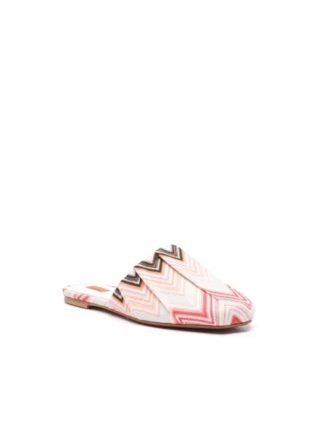 Klapki mules Missoni skórzane różowe