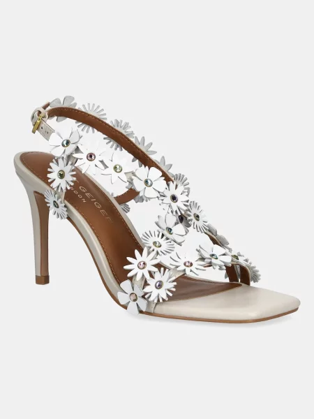Kožené sandály Kurt Geiger London Flower Sandal bílá