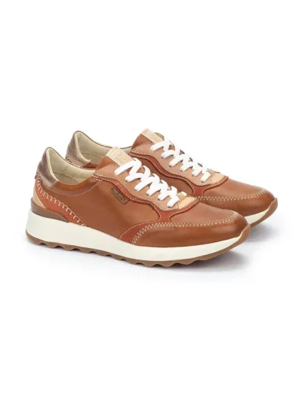Sneakersy Pikolinos sznurowane skórzane brązowe