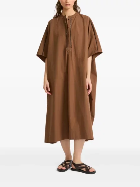 Rochie Yves Salomon din poplin de costum maro