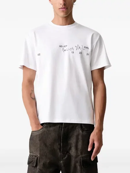Scurt tricou Heliot Emil cu imagine alb