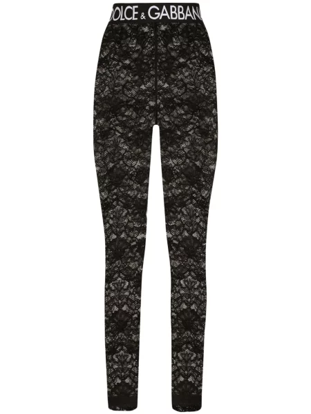 Leggings Dolce & Gabbana din dantelă negru