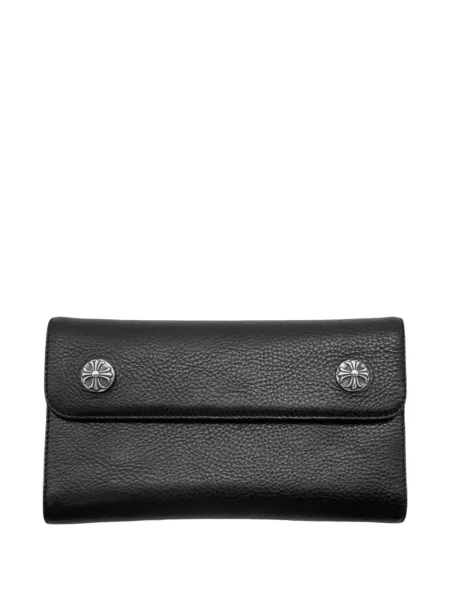 Portofel Chrome Hearts din piele cu motiv cu inimi negru