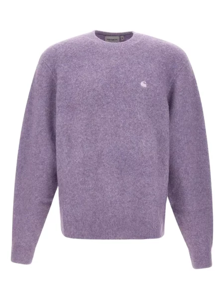 Pulover Carhartt Wip cu broderie violet