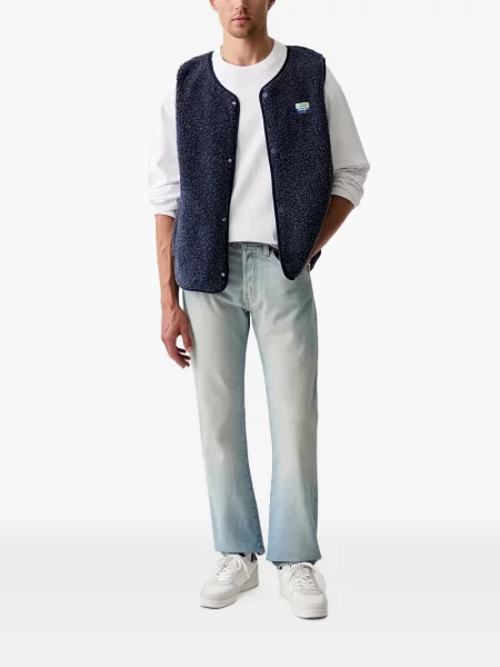 Pantaloni scurți din denim Levi's® din dantelă zdrențuiți cu talie înaltă albastru