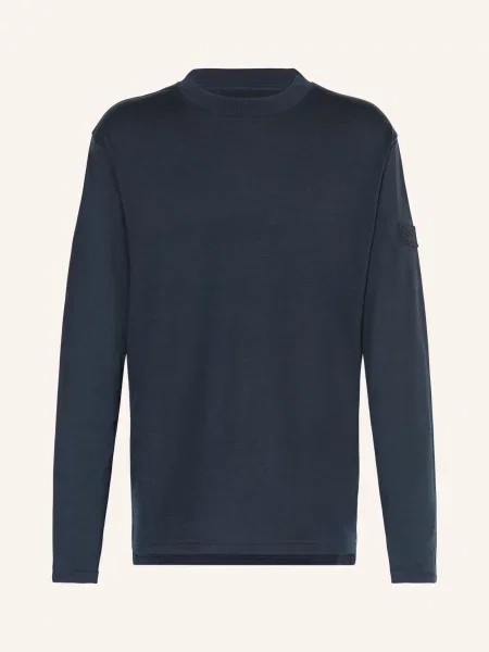 Casual tričko Super.natural z merino vlny s dlouhými rukávy modré