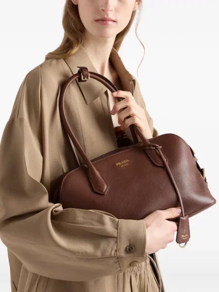 Geantă shopper Prada din piele maro