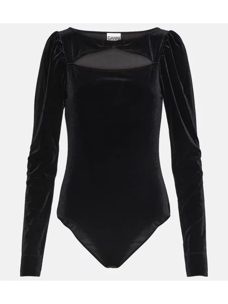 Body Ganni de catifea negru