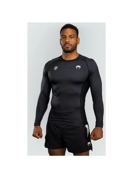 Koszulka Venum X Roger Gracie Academy Rashguard czarno-biała długa rękaw S biała