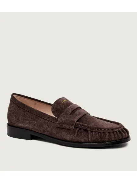 Furla Pantofi loafer Furla Soft | piele întoarsă maro