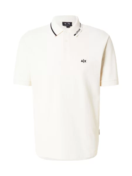 ARMANI EXCHANGE Tricou negru / murdar alb