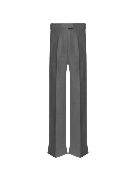 Pantaloni Situationist de lână în carouri gri