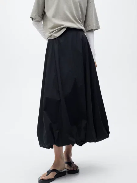 Спідниця міді MANGO чорний