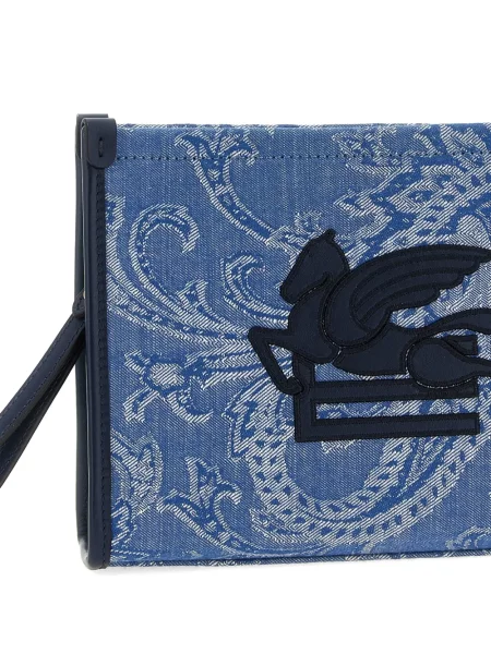 Clutch Etro με κέντημα paisley μπλε