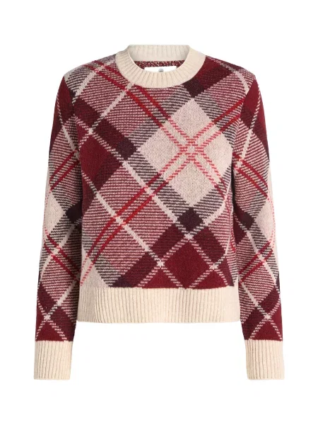 Barbour Pulóver Stevie / burgundi vörös / borvörös bézs