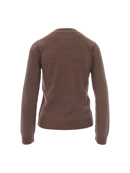 Sweter Mm6 Maison Margiela wełniany brązowy
