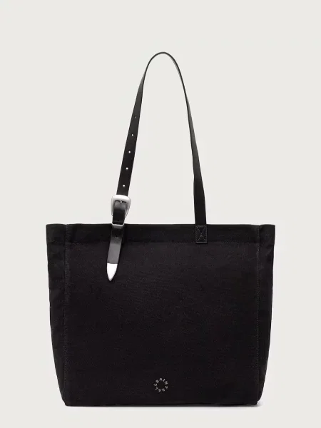 AllSaints geantă pentru bărbați HAVEN CANVS E/W TOTE negru