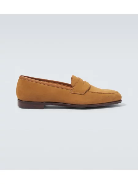 Pantofi loafer George Cleverley din piele de căprioară maro