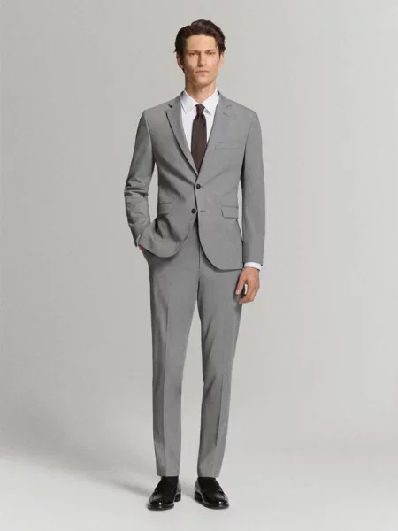 Spodnie garniturowe París super slim fit Mężczyzna 46 MANGO MAN szary