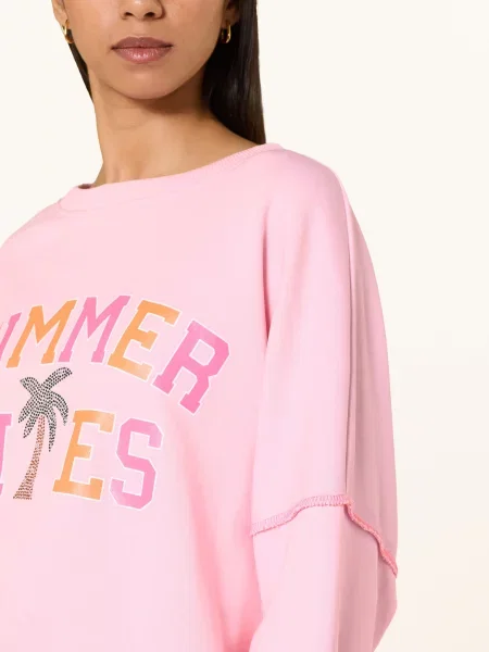 Miss Goodlife Mikina Oversize S Ozdobnými Kamínky / neonově / neonově oranžová růžová