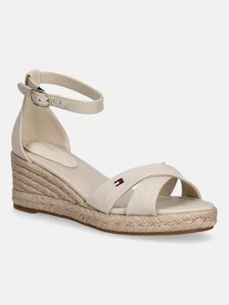 Tommy Hilfiger sandale wedges MID WEDGE ESPAD X CROSS bej