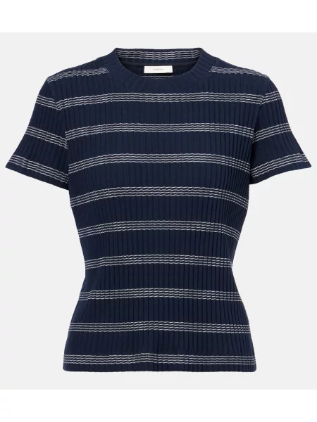 Tricou Vince cu dungi tricotate albastru