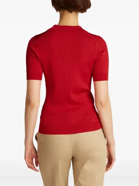 Tricou polo Tommy Hilfiger cu nervuri roșu