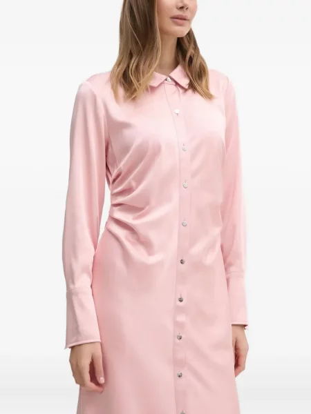 Rochie midi Dkny din satin până la genunchi de costum roz