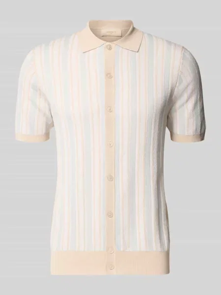 Kardigan rozpinany z kołnierzykiem polo i listwą guzikową Markup beżowa