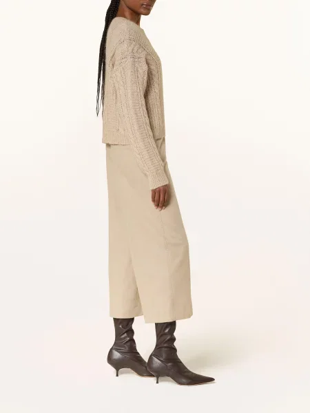 Max Mara Studio Marlene Kalhoty Marengo Z Flanelu béžová
