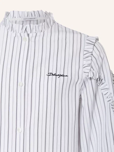 Dolce & Gabbana Bluzka Z Falbankami weiss biała