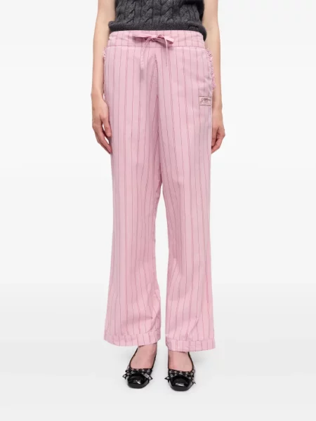 Pantaloni Ganni cu dungi roz