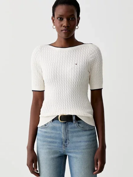 Tommy Hilfiger tricou tricotat pentru femei din bej