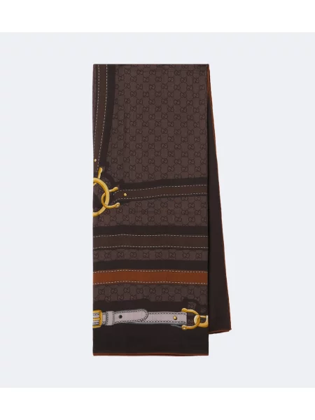 Fular Gucci de lână maro